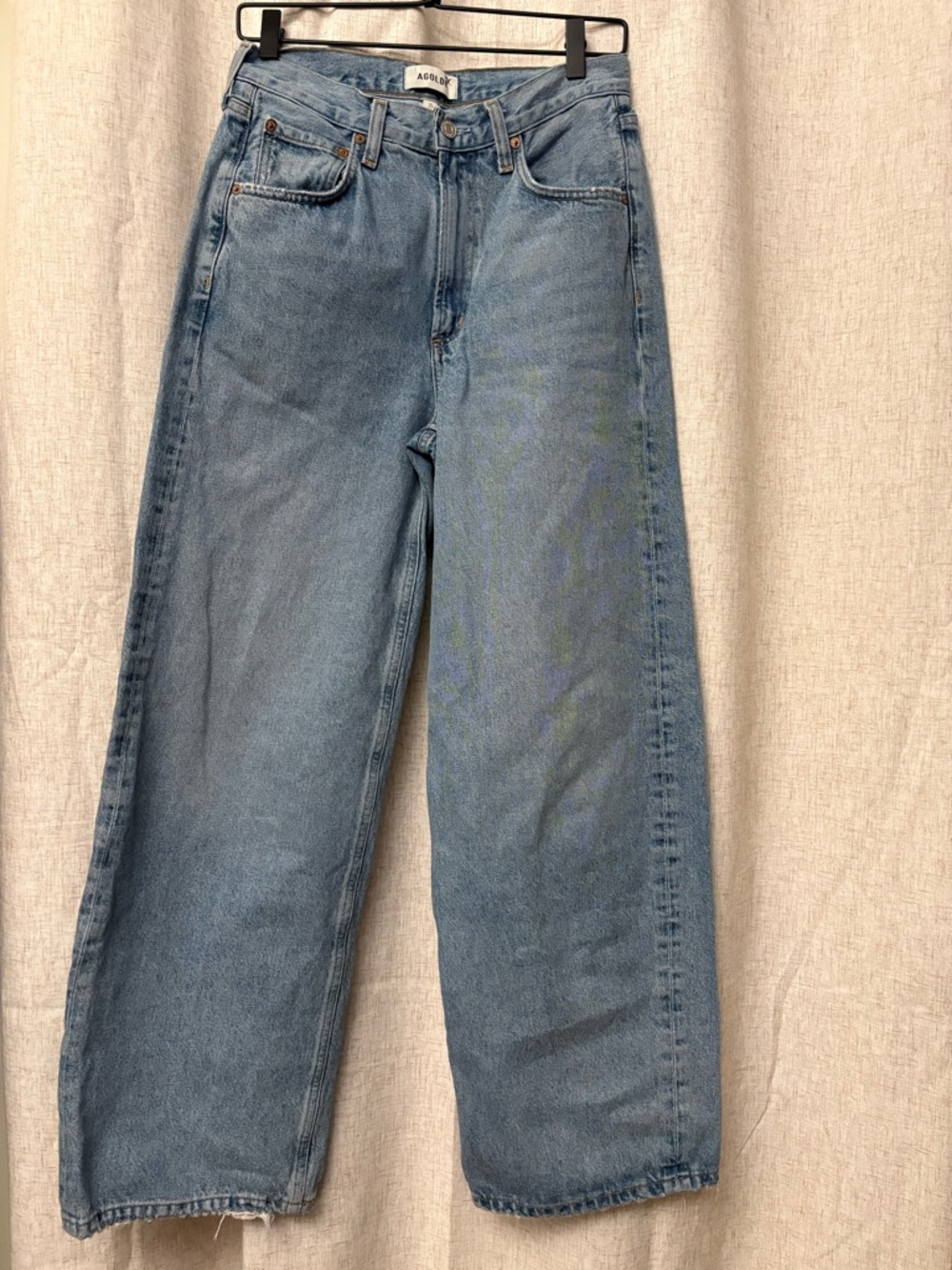 Agolde Light Blue High-Rise Straight Leg Jeans